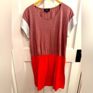 A.P.C. Cotton color block short dress. Size small.